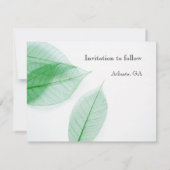 Save The Date Squelettes de feuilles sur blanc (Dos)