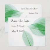 Save The Date Squelettes de feuilles sur blanc (Devant / Derrière)