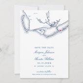Save The Date St. George Island FL Elégant Marine Beach Mariage (Devant)