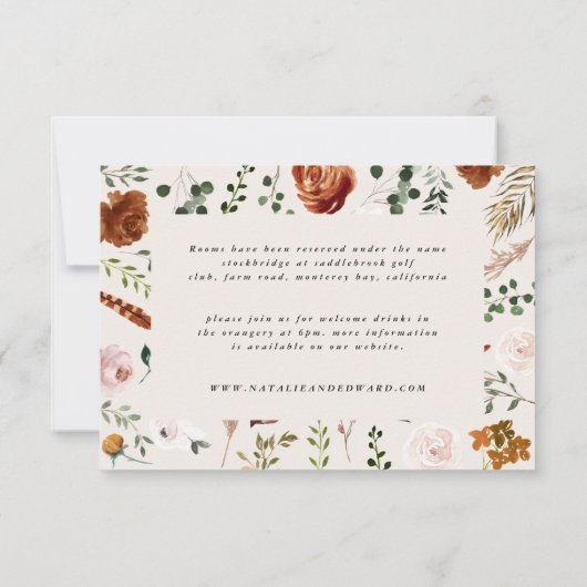 Save The Date Stade terre cuite rouille fleurie élégant budget m (Dos)