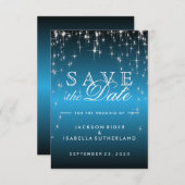 Save The Date Star Light in Sky Blue - Enregistrer la date (Devant / Derrière)