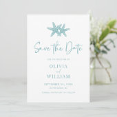 Save The Date Starfish Beach Aqua Mariage bleu (Debout devant)
