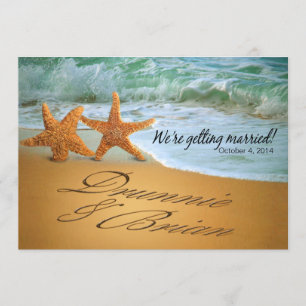 Save The Date Starfish Couple ASK ME TO PUT NAMES IN THE SAND