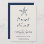 Save The Date Starfish de la marine nautique Enregistrer la cart (Devant / Derrière)