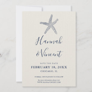 Save The Date Starfish de la marine nautique Enregistrer la cart