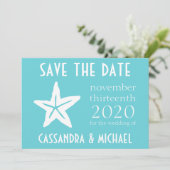 Save The Date Starfish Enregistrer La Date (Turquoise) (Debout devant)