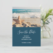 Save The Date Starfish sur une plage de sable Photographier Sauv (Debout devant)