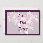 Save The Date Stargazer Lily Heart Enregistrer la date (Dos)