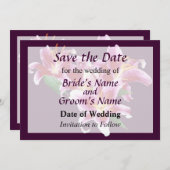 Save The Date Stargazer Lily Heart Enregistrer la date (Devant / Derrière)