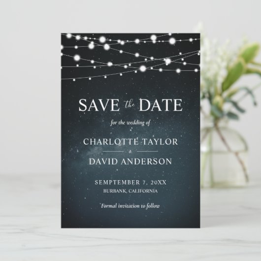Save The Date Starry Night String Lumières Mariage Enregistrer L (Debout devant)
