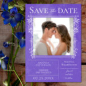 Save The Date Starry Photo | Purple Enregistrer la date