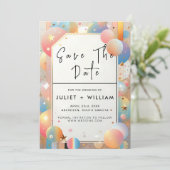 Save The Date Stars Glam Bright Pastel Ombre Mariage Parties sci (Debout devant)