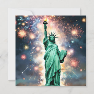 Save The Date Statue De La Liberté Feu D'Indépendance,