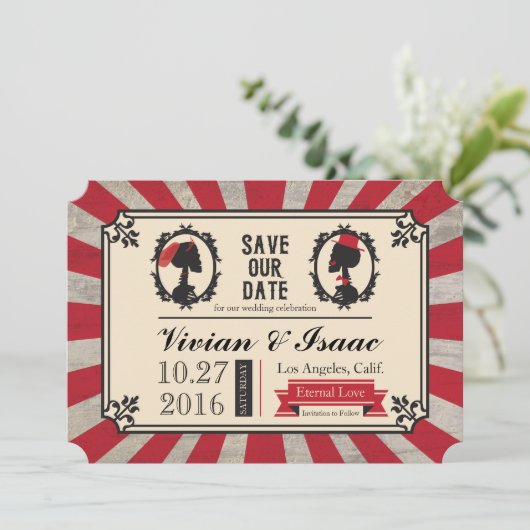Save The Date Steampunk Crâne Camion Mariage Enregistrer les dat (Debout devant)