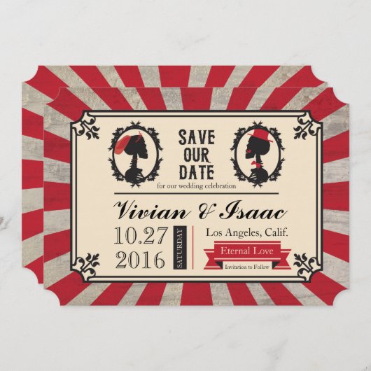 Save The Date Steampunk Crâne Camion Mariage Enregistrer les dat (Devant / Derrière)