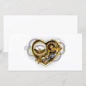 Save The Date Steampunk Heart with a Manometer (Devant / Derrière)