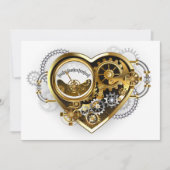 Save The Date Steampunk Heart with a Manometer (Devant)