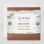 Save The Date Steampunk Mariage personnalisé en métal et en bois (Dos)