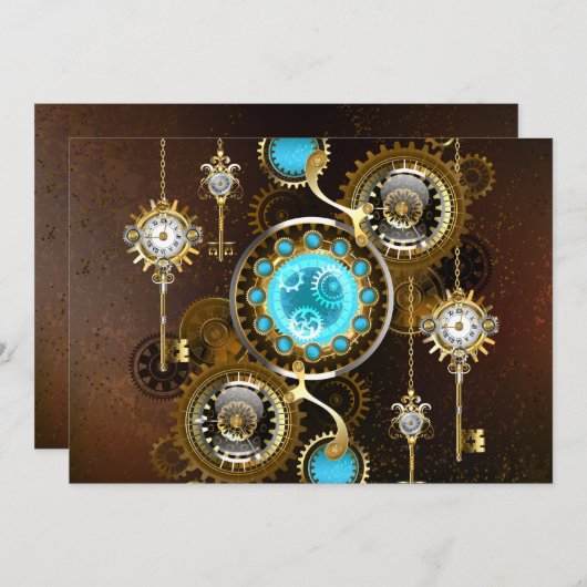 Save The Date Steampunk Rusty Background (Devant / Derrière)