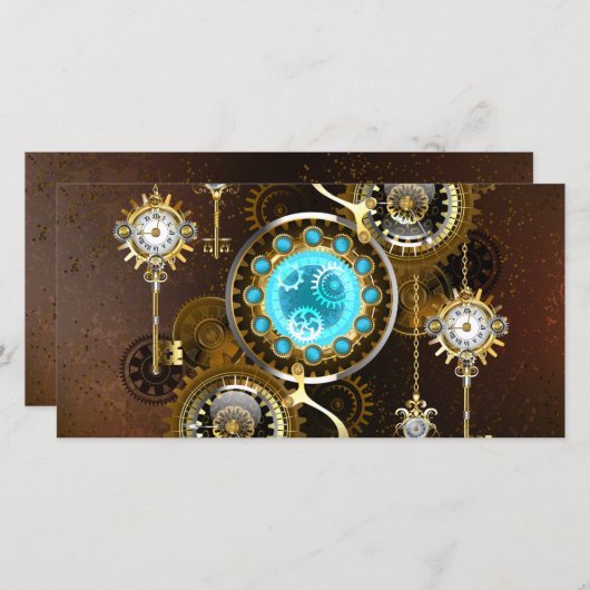 Save The Date Steampunk Rusty Background (Devant / Derrière)