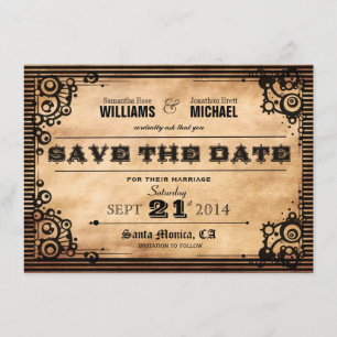 Save The Date Steampunk Vintage Look Enregistrer la date