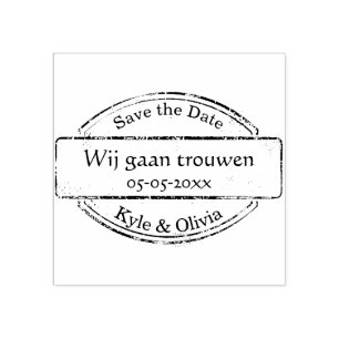 Save the Date stempel met namen en datum
