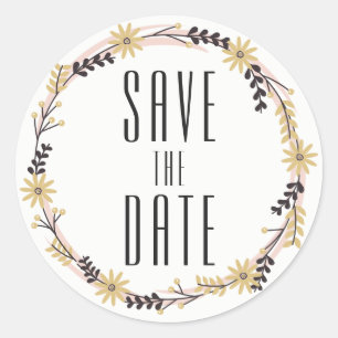 Save the Date Sticker - Rustiek