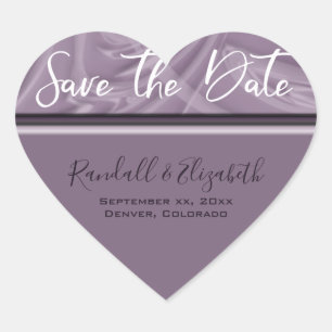 "Save the Date" Stijlvolle tinten van oude lavende Hart Sticker