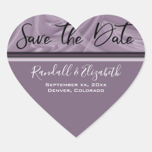 "Save the Date" Stijlvolle tinten van oude lavende Hart Sticker