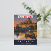 Save The Date Stockton, Californie, Travel Postcard, (Debout devant)