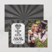 Save The Date Stoomtech Steampunk Trouw Hartjes Fo (Voorkant / Achterkant)