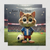 Save The Date "Striker Purr-fect : Le Chat de Football 3D" (Devant / Derrière)