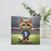 Save The Date "Striker Purr-fect : Le Chat de Football 3D" (Debout devant)
