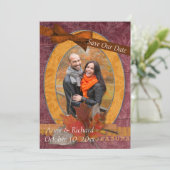Save The Date Striking Mariage de automne Photo Enregistrer la d (Debout devant)