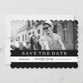 SAVE THE DATE STRIPES CHIC NOIR ET BLANC ENREGISTRER LA DATE (Devant)