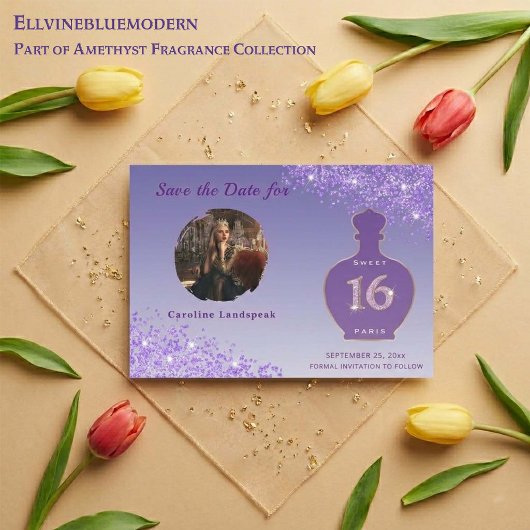 Save The Date Studio de parfum Purple Glitter Paris Sweet 16