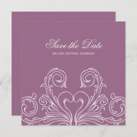 Save The Date Style baroque Enregistrer l'annonce Date (Devant / Derrière)
