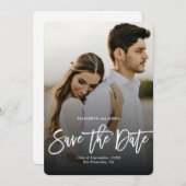 Save The Date Style Bohème Script Enregistrer La Date Photo (Devant / Derrière)