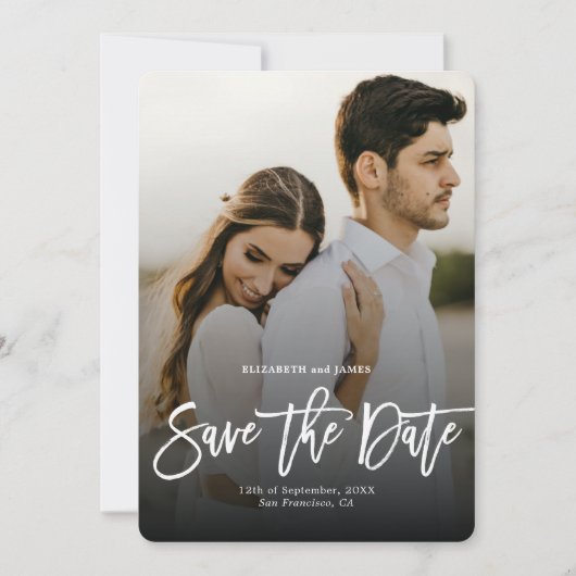 Save The Date Style Bohème Script Enregistrer La Date Photo (Devant)