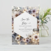 Save The Date Style Botanique Mason Jar Mariage (Debout devant)