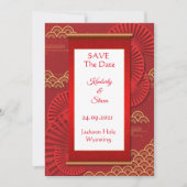 Save The Date Style chinois rouge (Devant)