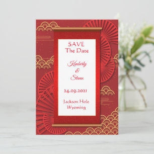Save The Date Style chinois rouge