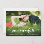 Save The Date Style Coeur Chic Script manuscrit Moderne 2 Photo (Devant)