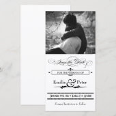 Save The Date Style d'affiche noir et blanc Enregistrer la date (Devant / Derrière)