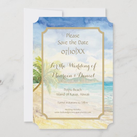 Save The Date Style de billet Enregistrer la date Destination Ma (Dos)