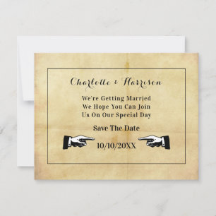 Save The Date Style De Détresse vintage Vieilli Enregistrer La D