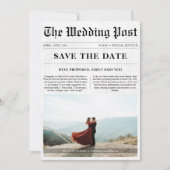 Save The Date Style de journal classique Mariage photo romantiqu (Devant)