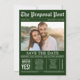 Save The Date Style de journal Emerald Green Enregistrer la date