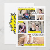 Save The Date Style de livre de bande dessinée Enregistrer la da (Devant / Derrière)