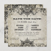 Save The Date Style de typographie Gravures Polices Flouris de s (Devant / Derrière)